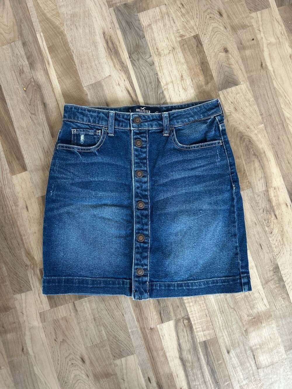 Hollister High-Rise Button-Front Denim Mini Skirt Size 5 W27